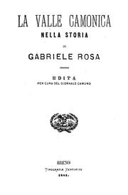Cover of: La Valle Camonica nella storia