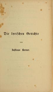 Cover of: Die lyrischen Gedichte