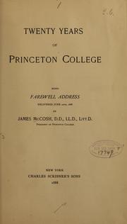 Cover of: Twenty years of Princeton college