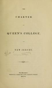 Cover of: The charter of Queen's college in New-Jersey