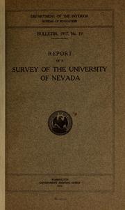 Cover of: Report of a survey of the University of Nevada