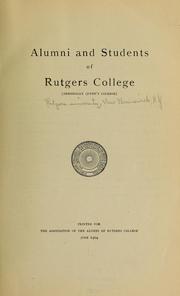 Cover of: Alumni and students of Rutgers college