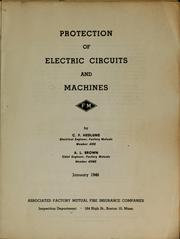 Cover of: Protection of electric circuits and machines