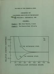 Cover of: Nature of the chemical bond