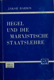 Cover of: Hegel und die marxistische Staatslehre