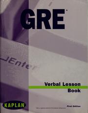 Cover of: GRE verbal lesson book