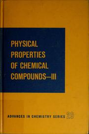 Cover of: Physical properties of chemical compounds--III