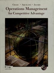Operations management for competitive advantage by Richard B. Chase