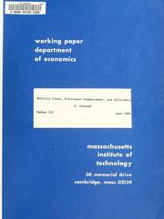 Cover of: Mobility costs, frictional unemployment, and efficiency