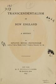 Cover of: Transcendentalism in New England: a history