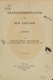 Cover of: Transcendentalism in New England by Octavius Brooks Frothingham