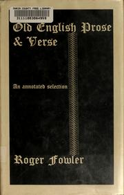 Cover of: Old English prose and verse