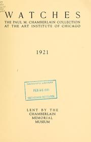 Cover of: Watches: the Paul M. Chamberlain collection at the Art Institute of Chicago