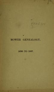 Cover of: Mower genealogy, 1690 to 1897