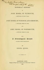 Cover of: Historical sketches of John Moses, of Plymouth by Zebina Moses