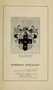Cover of: Morrison genealogy: a history of a branch of the Morrison family