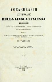 Cover of: Vocabolario universale della lingua italiana: supplemento