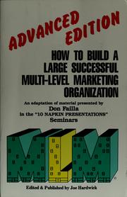 Cover of: How to build a large successful multi-level marketing organization