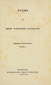 Cover of: Poems by Henry Wadsworth Longfellow by Henry Wadsworth Longfellow