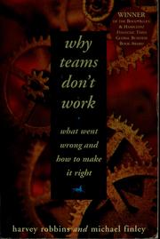 Cover of: Why teams don't work by Harvey Robbins