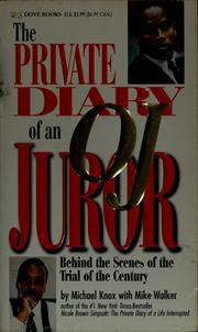 Cover of: Private diary of an O.J. juror