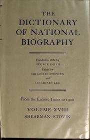 Cover of: Dictionary of national biography by George Murray Smith