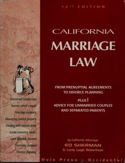 Cover of: California marriage law