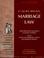 Cover of: California marriage law