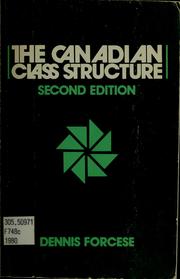 Cover of: The Canadian class structure