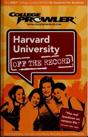 Cover of: Harvard University: off the record