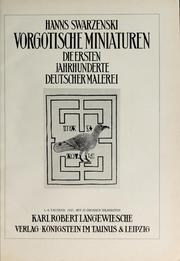 Cover of: Vorgotische Miniaturen by Hanns Swarzenski, Hanns Swarzenski