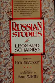 Cover of: Russian studies by Leonard Schapiro
