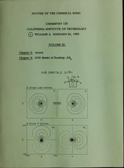 Cover of: Nature of the chemical bond