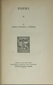 Cover of: Poems by by James Russell Lowell