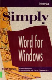 Cover of: Simply Word for Windows by Robert Kermish