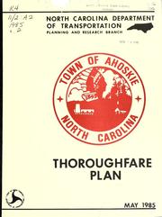 Cover of: Thoroughfare plan for the Town of Ahoskie, North Carolina