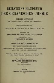 Cover of: Beilsteins Handbuch der organischen Chemie, vierte Auflage: Zweites Ergänzungswerk, die Literatur von 1920-1929 umfassend