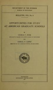 Cover of: Opportunities for study at American graduate schools