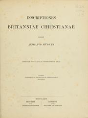 Cover of: Inscriptiones Britanniae christianae by Ernst Willibald Emil Hübner