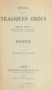 Cover of: Études sur les tragiques grecs