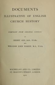 Cover of: Documents illustrative of English church history