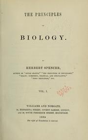 Cover of The principles of biology by Herbert Spencer