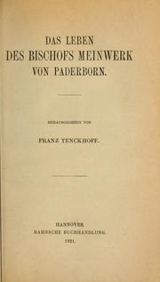 Cover of: Das Leben des Bischofs Meinwerk von Paderborn