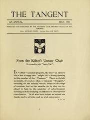 Cover of: The tangent by Ontario College of Art. Students' Club