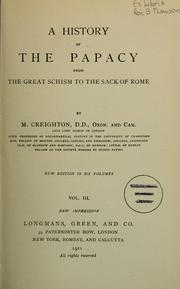 Cover of: A history of the papacy from the great schism to the sack of Rome