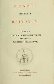 Cover of: Historia Britonum by Nennius