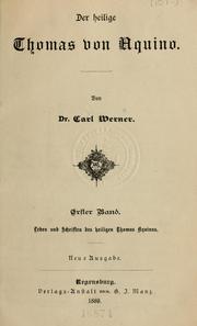 Cover of: Der heilige Thomas von Aquino