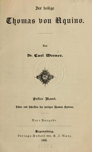 Cover of: Der heilige Thomas von Aquino by Werner, Karl