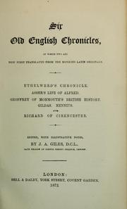 Cover of: Six old English chronicles by J. A. Giles