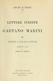 Cover of: Lettere inedite di Gaetano Marini by Luigi Gaetano Marini